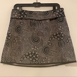 2/$30 The Limited Black & Off White Polka Dot Paisley Print Skirt 8